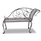 vidaXL Patio Chaise Lounge Antique Brown Iron Scroll-Patterned Ergonomic Garden Furniture 128x128x88cm