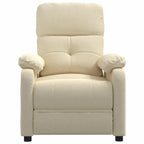vidaXL Fabric Massage Recliner Chair, in Cream Color, Farmhouse Styled Relaxation Massage Chair with High Density Foam