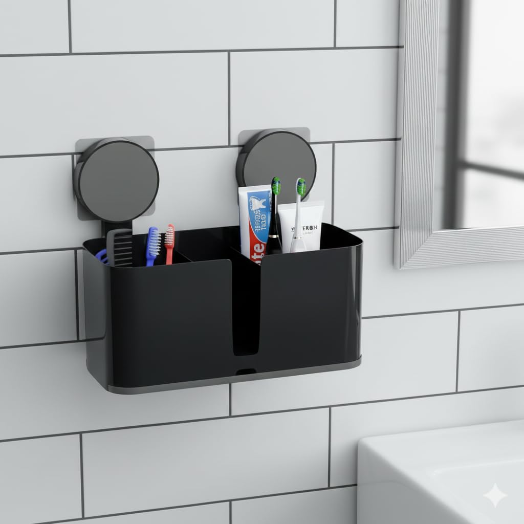 House Urbane Plastic Tooth Brush Holder for Bathroom | Toothbrush Holder Wall Mount | Brush Holder for Bathroom | Toothbrush Hol