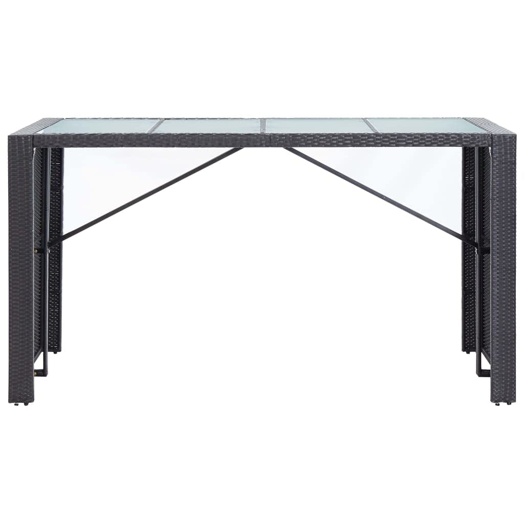 vidaXL 9 Piece Patio Bar Set Poly Rattan Black