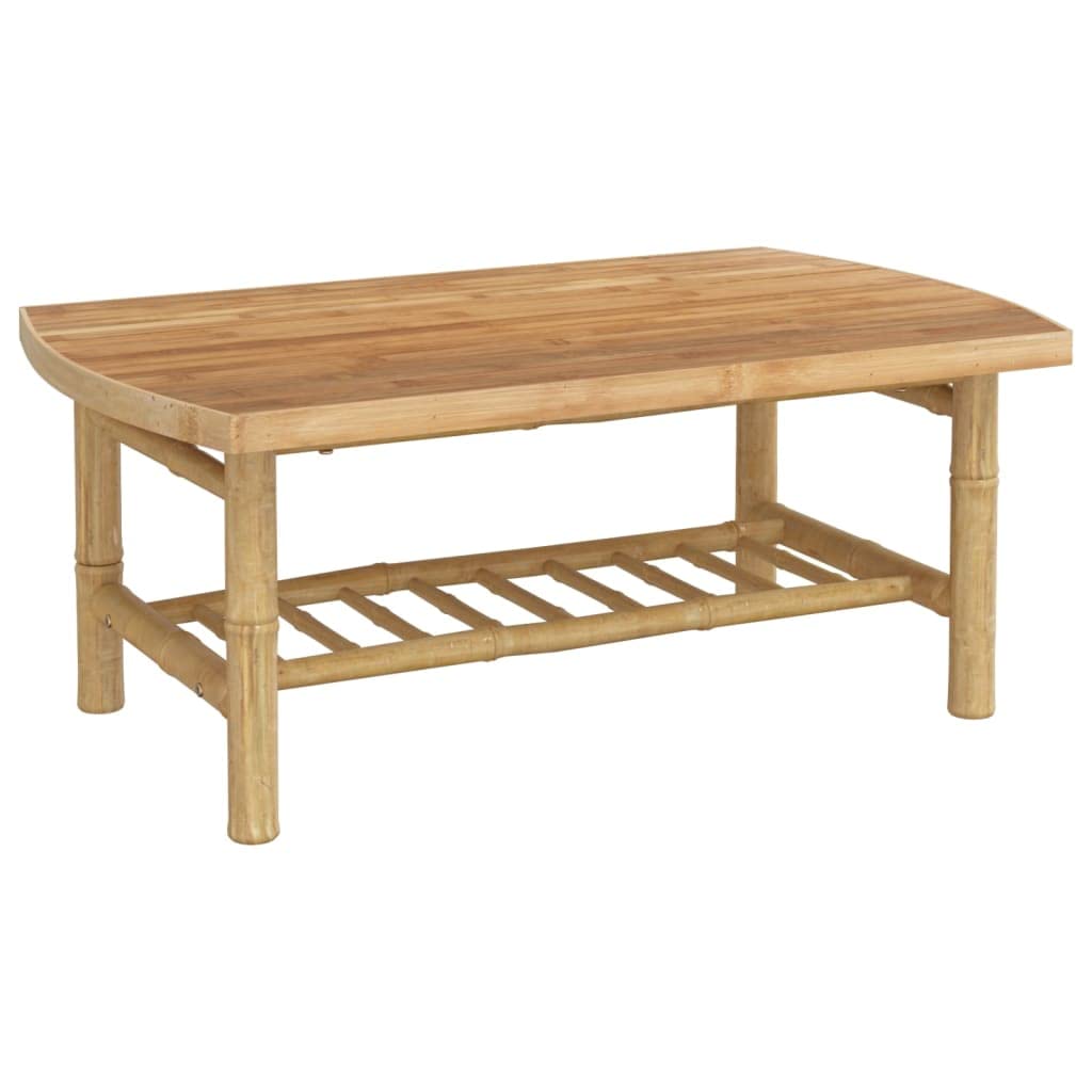 vidaXL Bamboo Patio Coffee Table - Durable, Easy-to-Clean Outdoor Table with Natural Finish and Sturdy Tabletop Ideal for Garden, Patio, Outdoor Decor