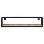 vidaXL Wall Shelves Floating Display Shelves - 2 Pcs - Solid Reclaimed Wood and Iron Frame - 31.5" Width - Industrial Style - Brown Finish