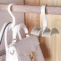 Oncarnival Rotating Handbag Hanger Rack Closet Storage Organizer Hooks For Bag Belt Tie Scarf (Set Of 4)(Polypropylene,White)