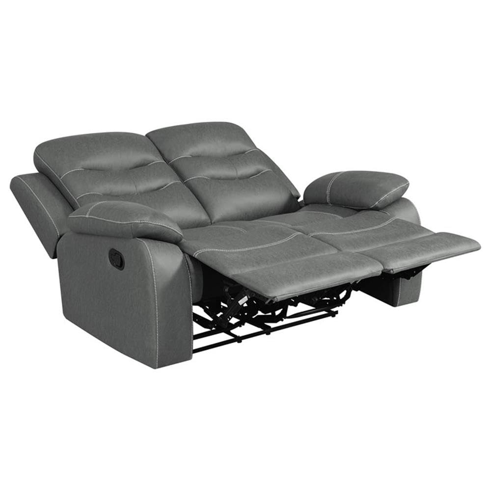 Coaster Home Furnishings Nova Upholstered Motion Reclining Loveseat Dark Grey
