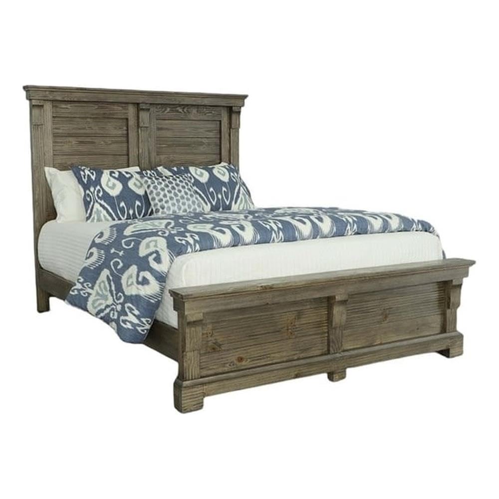 Progressive Furniture Baldwin Wood King Bed In Weathered Gray Brown