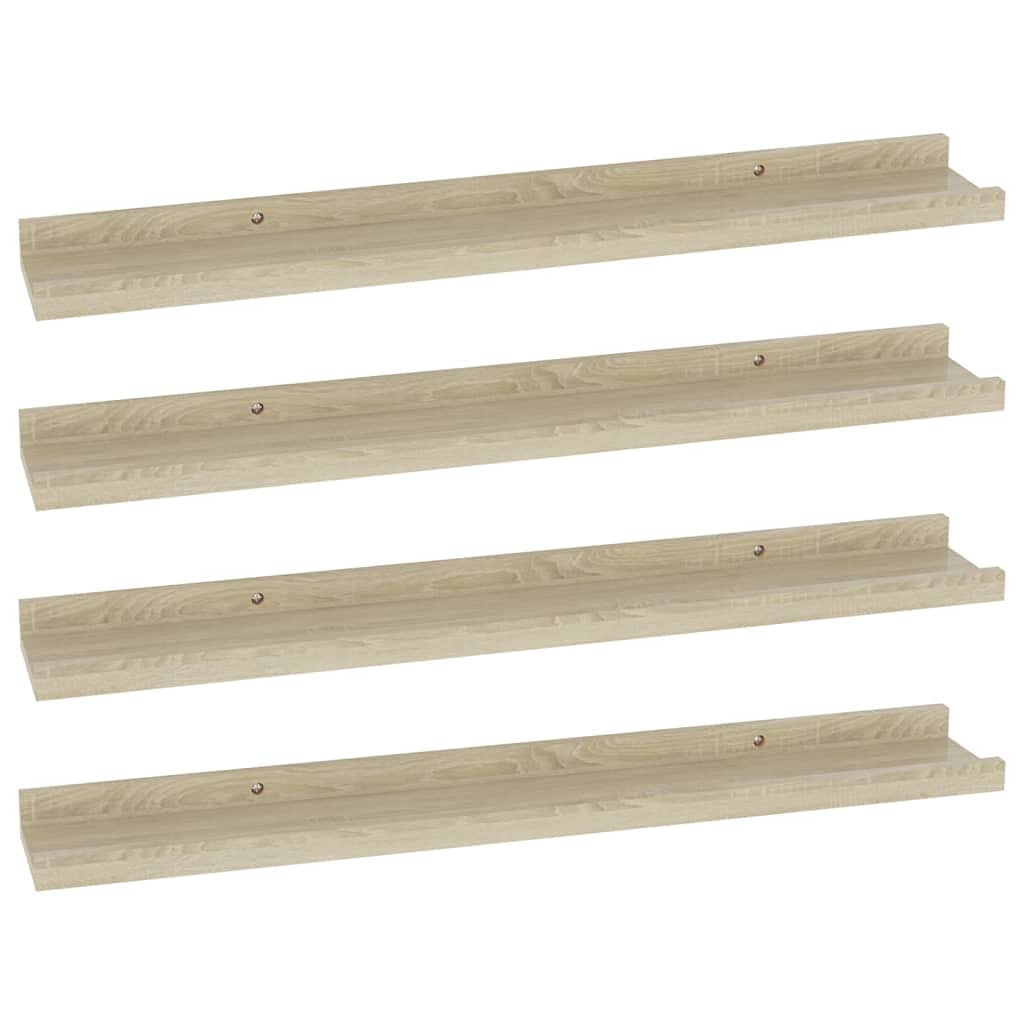 NusGear Wall Shelves 4 pcs Sonoma Oak 23.6&quot;x3.5&quot;x1.2&quot;