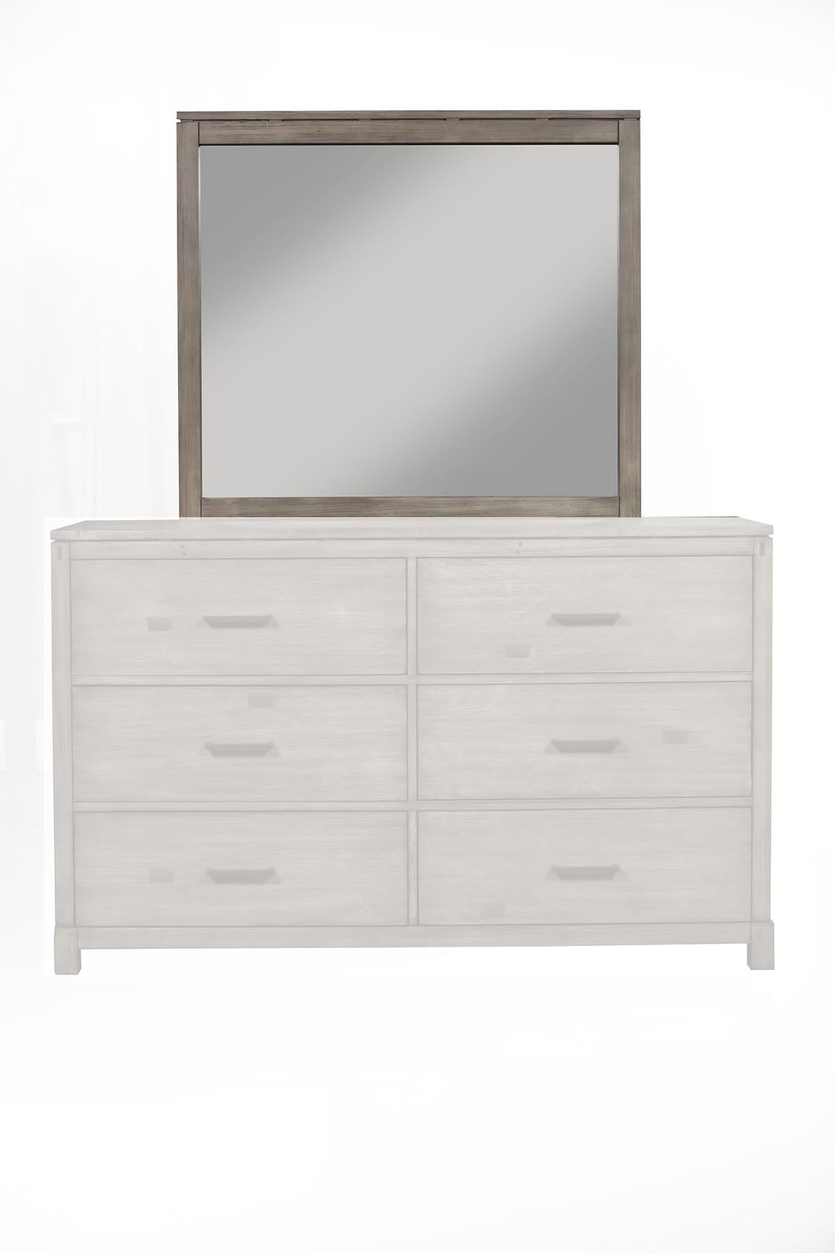 Alpine Furniture Sydney Mahogany And Okoume Veneer Dresser Mirror, Weathered Gray