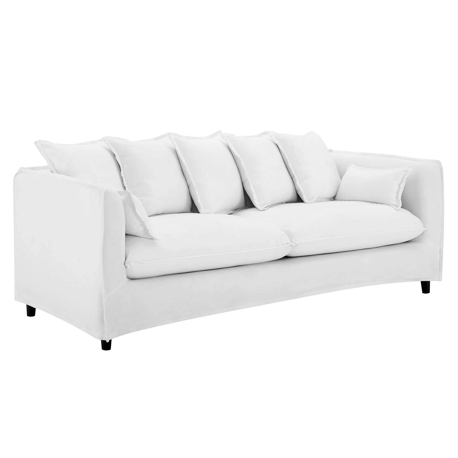 Modway Avalon Fabric Upholstered Slipcover Sofa, White