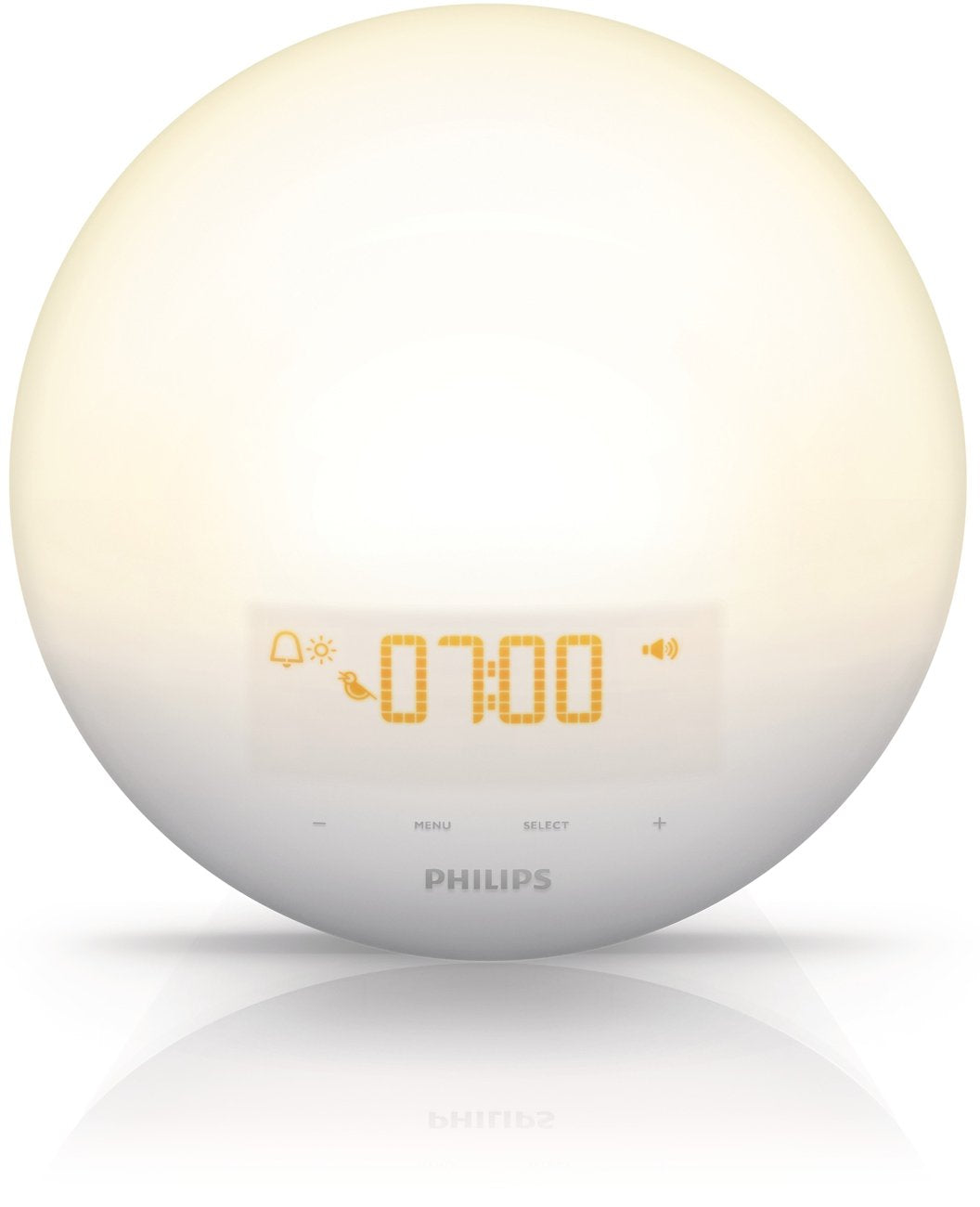 Philips Wake-Up Light Alarm Clock with Sunrise Simulation and Sunset Fading Night Light, White (HF3510)