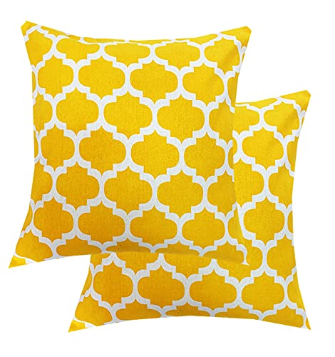 Pinkparrot Cotton Single Colour Printed Throw Pillow Covers/Cushion Covers (16X16 Inches)  Set Of 2 Pcs Code0137