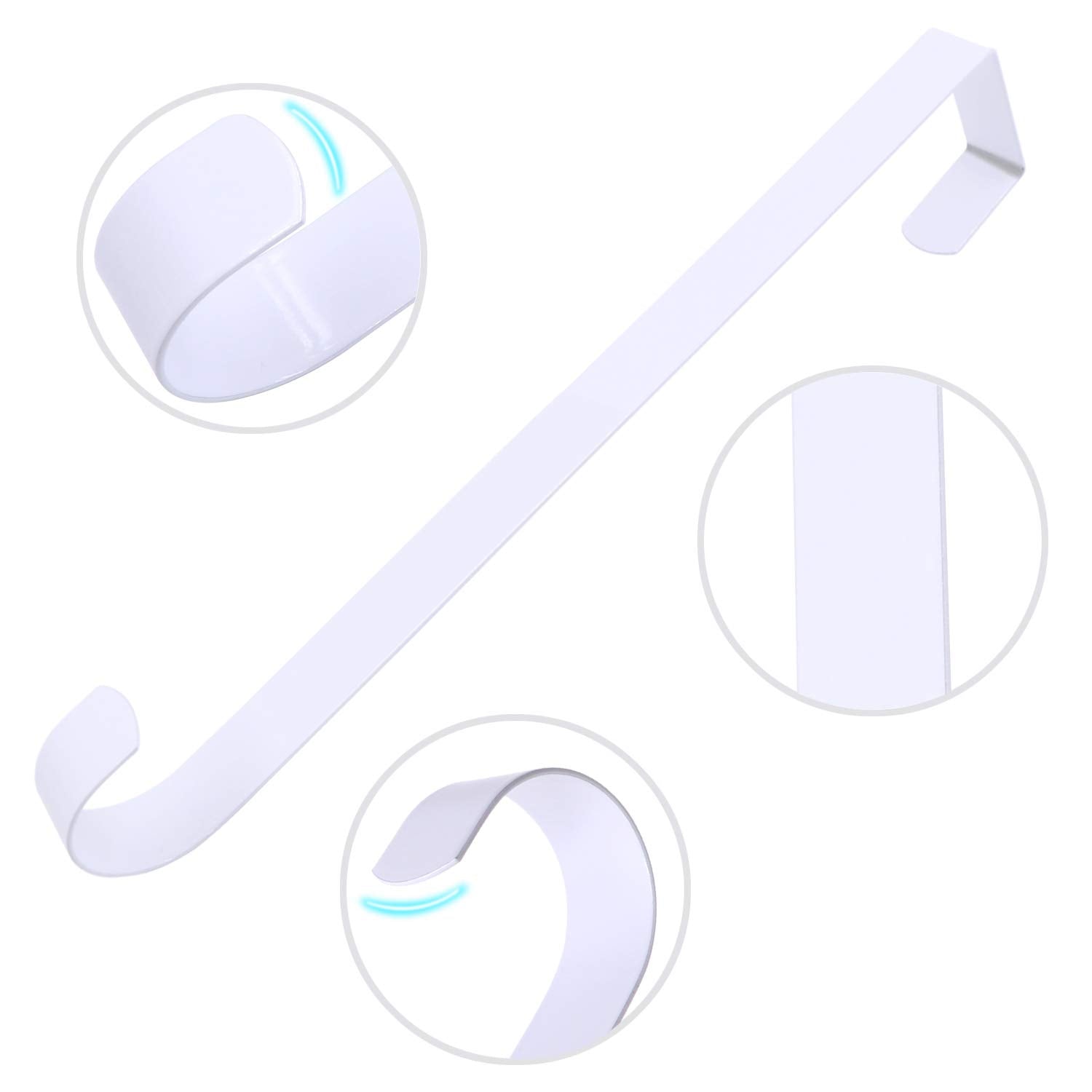 Esfun 2 Pack Solid Wreath Hanger For Front Door Window Wreath Hooks Holder Over The Door Metal Hook Hangers (White, 12 Inch)