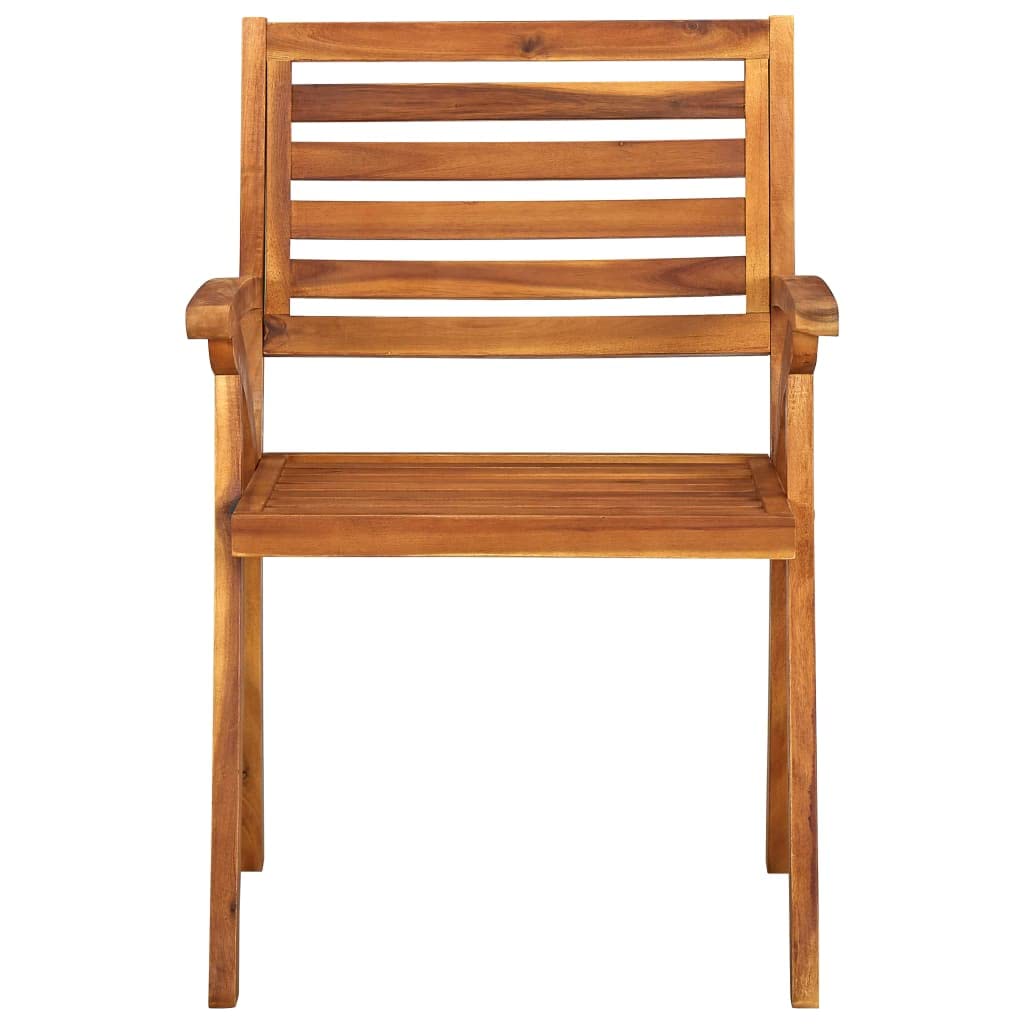 vidaXL 8X Solid Acacia Wood Patio Chairs Garden Outdoor Balcony Backyard Terrace Dining Dinner Lounge Seating Home Furniture Wooden