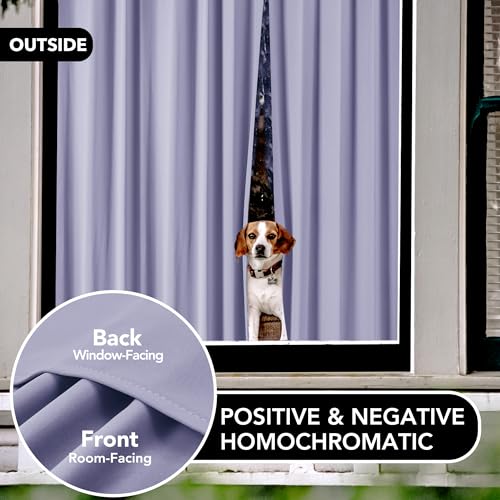 Deconovo Blackout Curtains For Bedroom–Thermal Insulated, Noise-Reducing, Energy-Efficient Drapes For Privacy & Soundproofing–Ideal For Parents, Seniors–42W X 45L Inch, Light Purple, 2 Panels