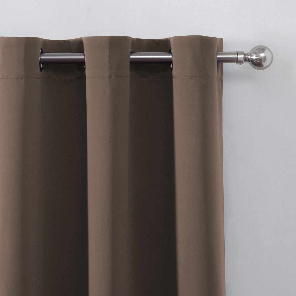 Lemomo Chocolate Brown Blackout Curtains 52 X 63 Inch Length/Set Of 2 Curtain Panels/Thermal Insulated Room Darkening Blackout C