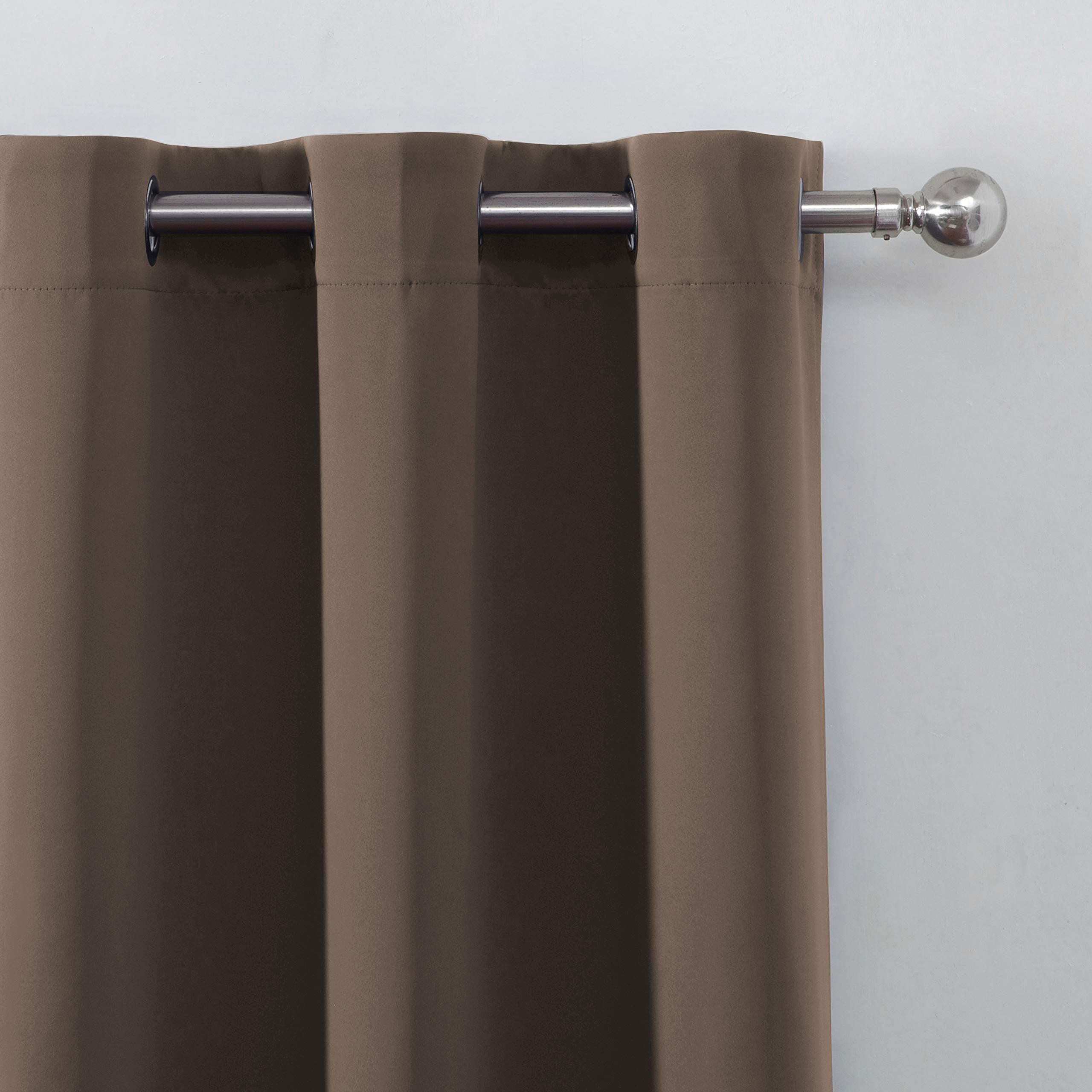 Lemomo Chocolate Brown Blackout Curtains 52 X 63 Inch Length/Set Of 2 Curtain Panels/Thermal Insulated Room Darkening Blackout C