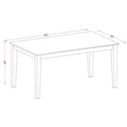 East West Furniture CABO7S-CAP-LC 7 Piece Modern Dining Table Set Consist of a Rectangle Wooden Table and 6 Faux Leather Upholstered Chairs, 36x60 Inch, Cappuccino