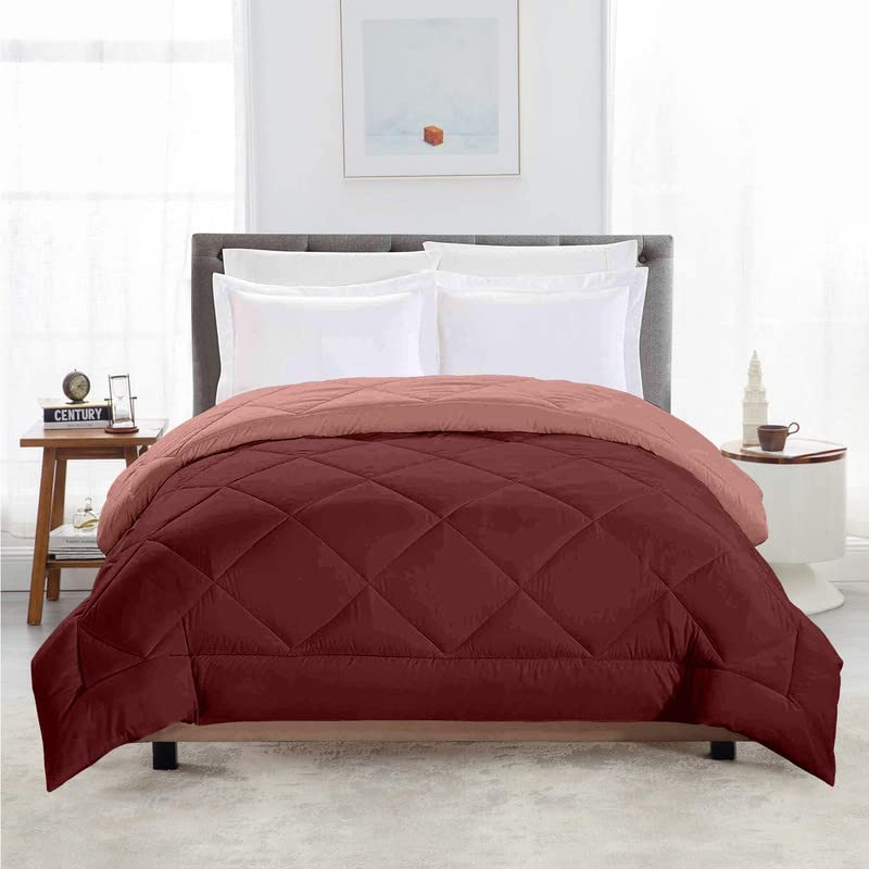 TundwalS Microfiber Reversible Solid Extra Comfort & Soft Comforter||Blanket Double Bed 210 Gsm Quilt Red  Rose 1 (Piece)