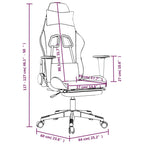 vidaXL Massage Gaming Chair for Adult, Reclining Computer Chair with Footrest and Headrest, Height Adjustable Office Chair with 360°-Swivel Castors, Black and Light Grey Fabric