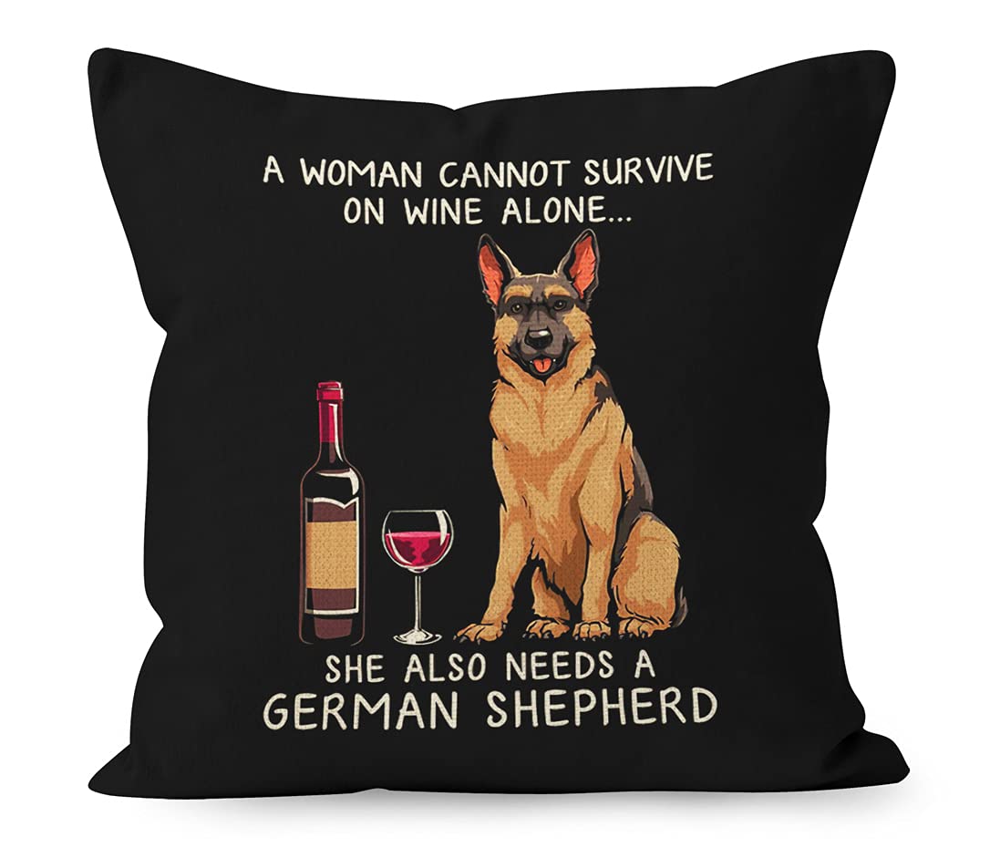 Yuesharefunny German Shepherd Doglinen Throw Pillow Cover, German Shepherd Dog Mom Lover Gifts For Home Room Bed Sofa Decoration
