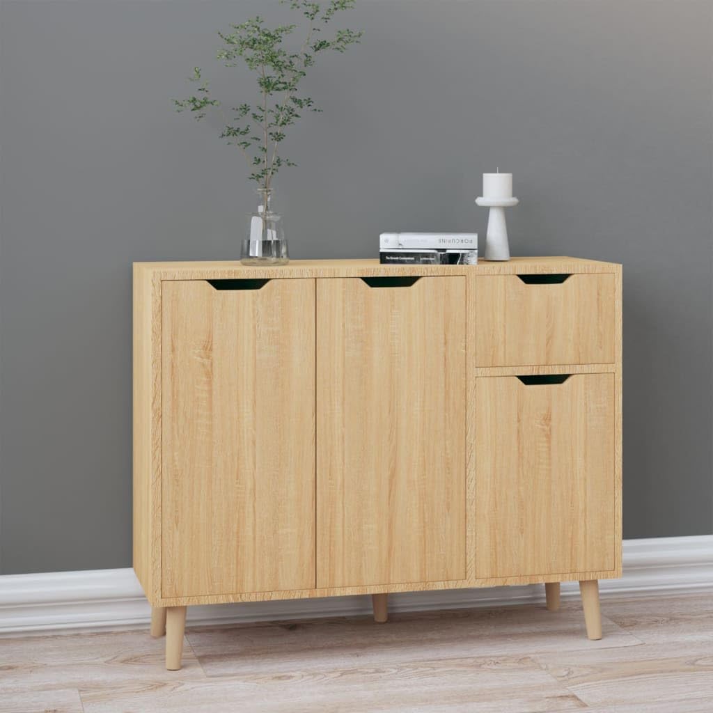SKM Sideboard Sonoma Oak 39.4&quot;x11.8&quot;x41.3&quot; Chipboard