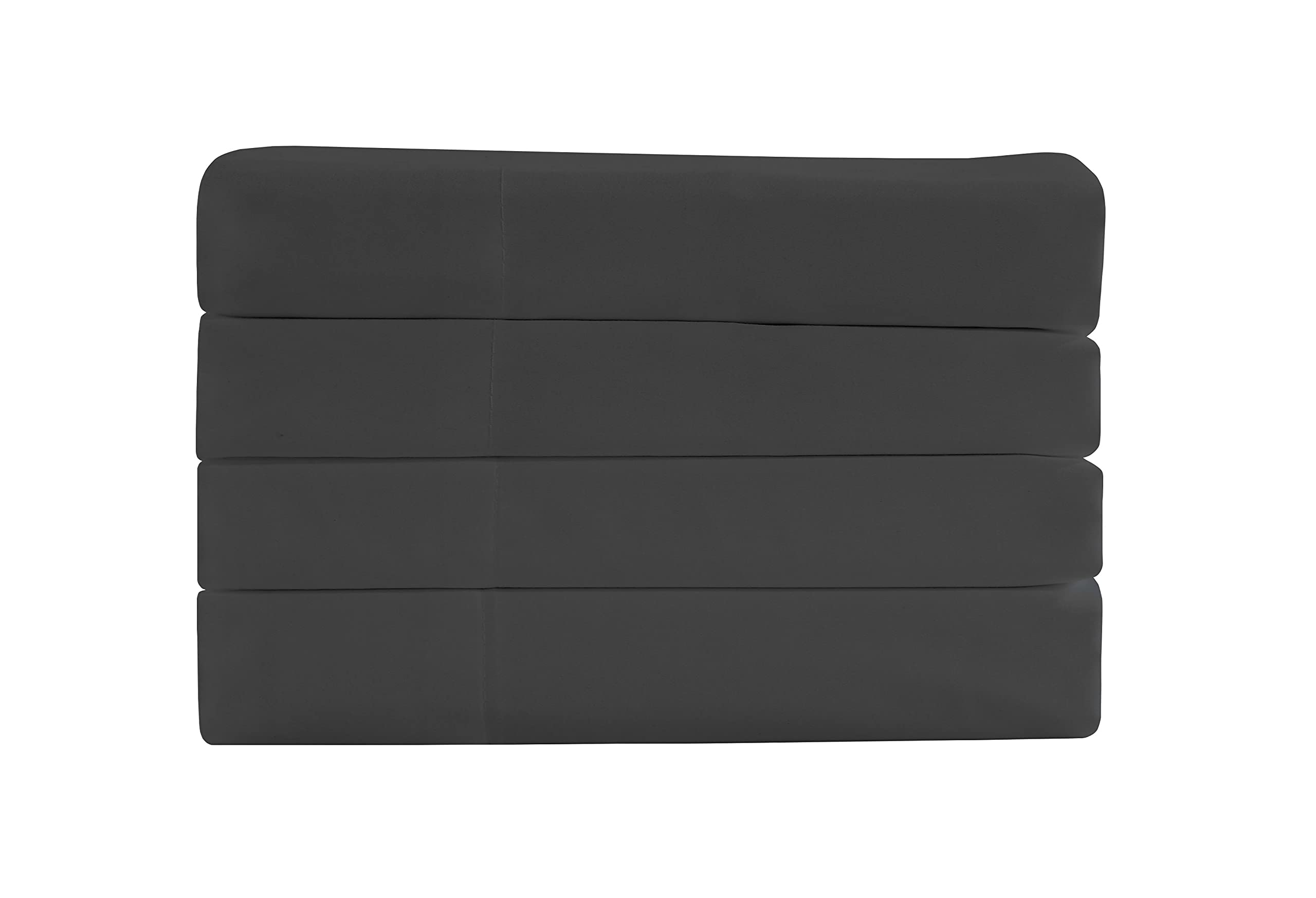 Super Soft 1800 Series Cotton Touch Microfiber 4 Piece Sheet Set (Charcoal, Queen Size)