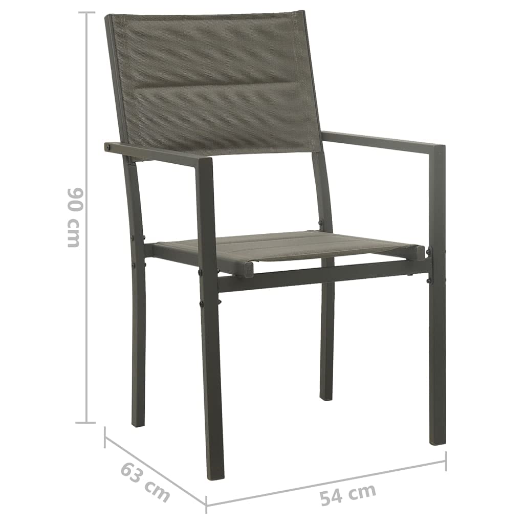 vidaXL Patio Dining Set 5 Piece Outdoor Garden Terrace Yard Patio Table and Chair Seating Seat Sitting Chair Dining Set Furniture Steel