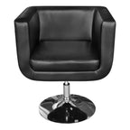 vidaXL Stylish Adjustable Armchair in Black Faux Leather with Chrome Base - Perfect for Living Room, Lounge, Dorm Room, Office
