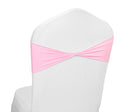 Mds Pack Of 50 Spandex Chair Sashes Bow Sash Elastic Chair Bands Ties Without Buckle For Wedding And Events Decoration Spandex Slider Sashes Bow - Pink