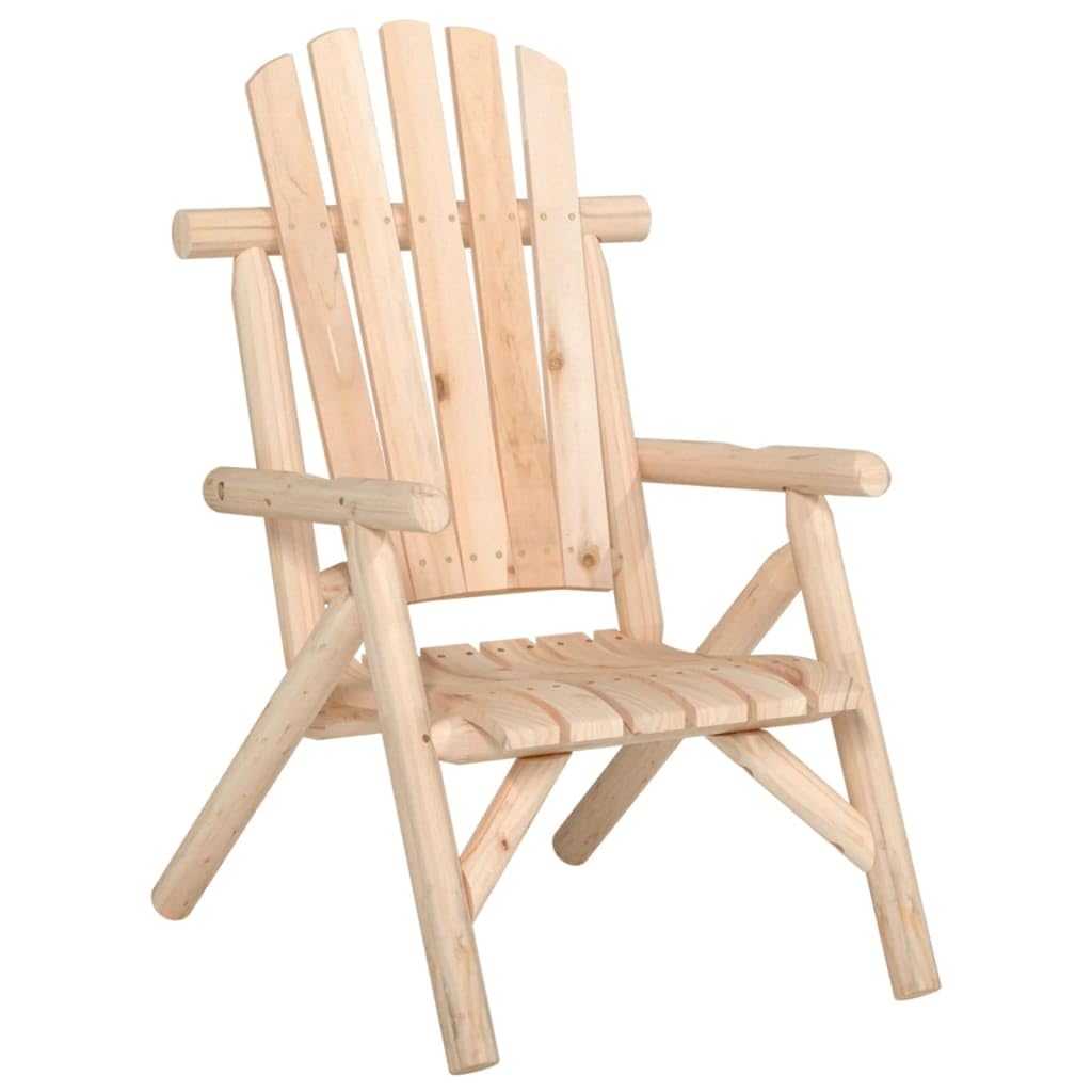vidaXL Lounge Set – 3-Piece Patio Furniture Set – Solid Untreated Spruce Wood – Adirondack-Style Backrests, Curved Seat – Includes Side Table - Indoor/Outdoor Use