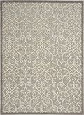HomeRoots 100% Polypropylene 8’ x 11’ Natural and Gray Indoor Outdoor Area Rug