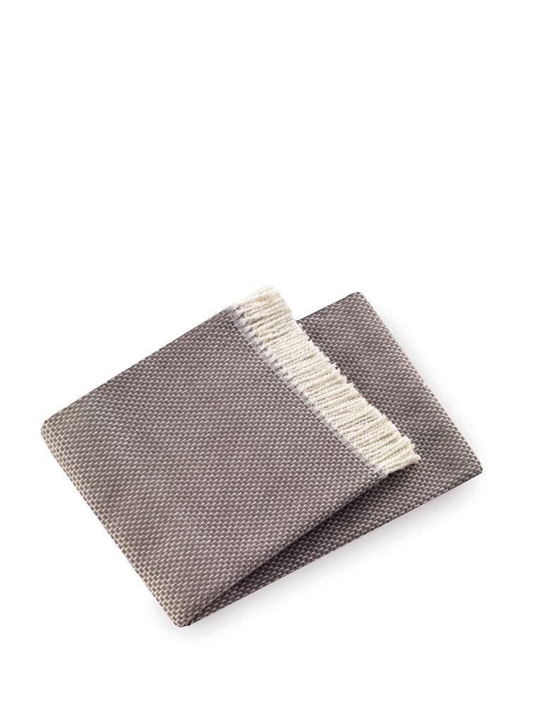 HomeRoots Cotton/Acrylic Soft Taupe Links Pattern Throw Blanket