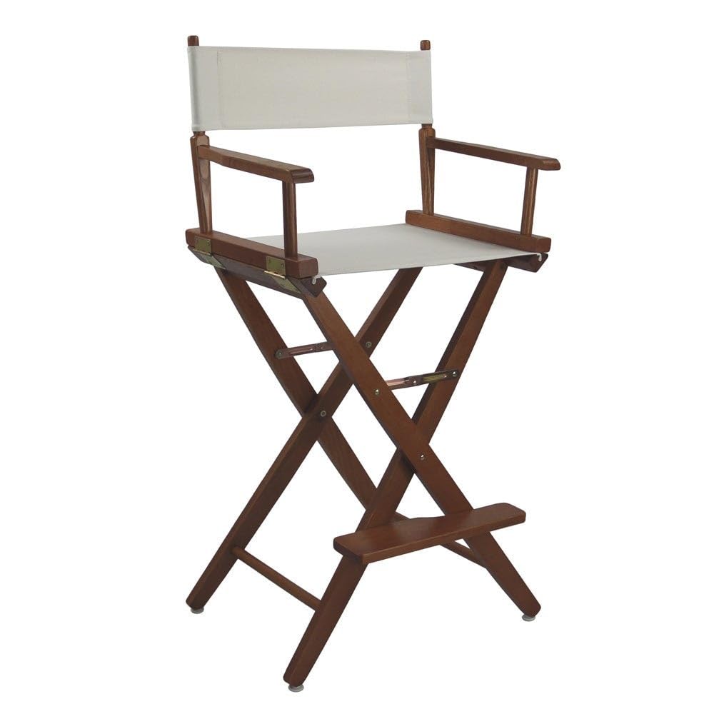 American Trails Extra-Wide Premium 30&quot; Director'S Chair Mission Oak Frame Natural Canvas, Bar Height