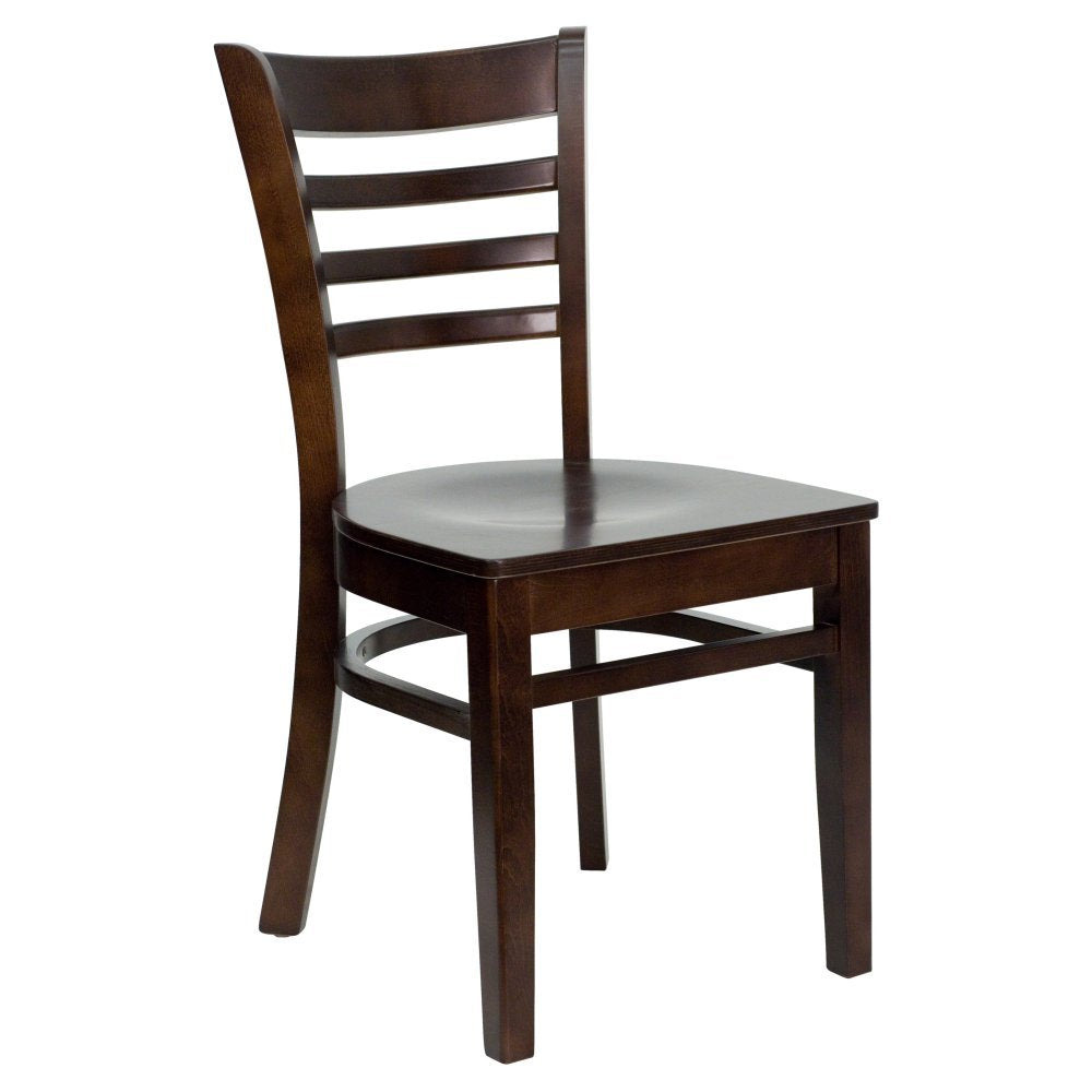 Flash Furniture HERCULES Series Ladder Back Walnut Wood Restaurant Chair