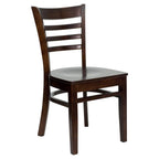 Flash Furniture HERCULES Series Ladder Back Walnut Wood Restaurant Chair