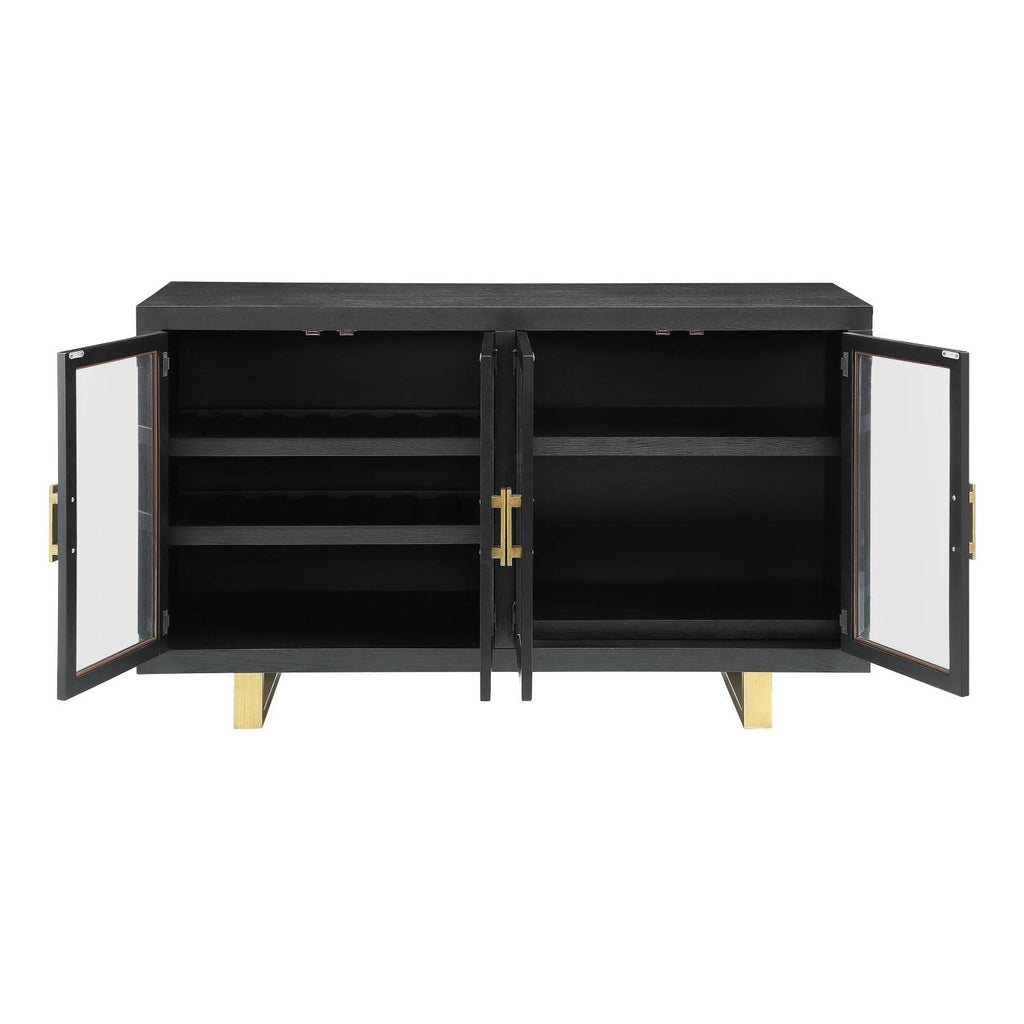 Steve Silver Yves Rubbed Charcoal 8-Piece Dining Set with Gray Side Chairs