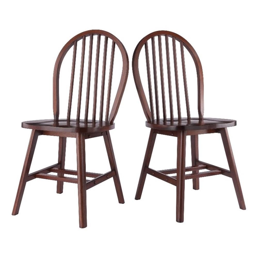 Winsome Windsor 2-Piece Chair Set, Solid Wood, Walnut Finish