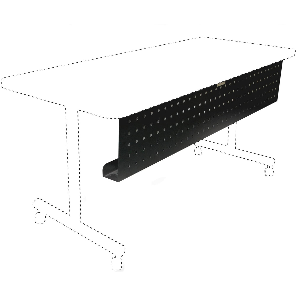 Lorell® Rectangular Training Table Modesty Panel, For 72&quot; W Table, Black