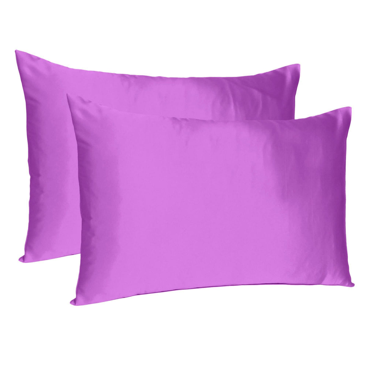 HomeRoots Purple Merlot Dreamy Set of 2 Silky Satin Queen Pillowcases