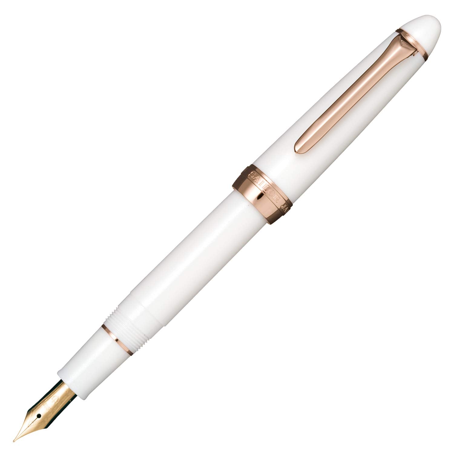 Sailor Fountain Pen Fashine Fine Print 11-0725-210 White ~ Pink Gold