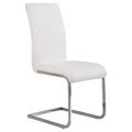 ARMEN LIVING Amanda Side Upholster Chrome White Finish Kitchen & Dining Chair-Set of 2