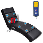 vidaXL Reclining Massage Lounger Black Faux Leather Furniture Armchair
