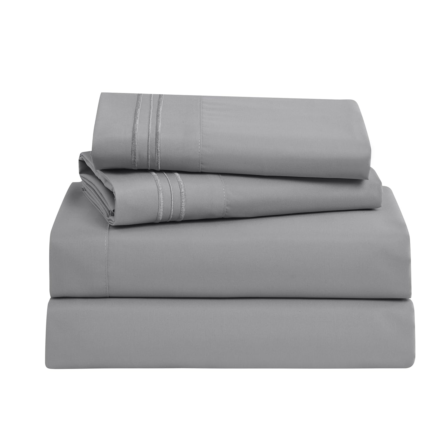 Nestl Full Size Sheet Sets - 4 Piece Full Size Sheets, Deep Pocket, Hotel Luxury, Extra Soft, Breathable And Cooling, Grey Sheets For Full Size Mattress
