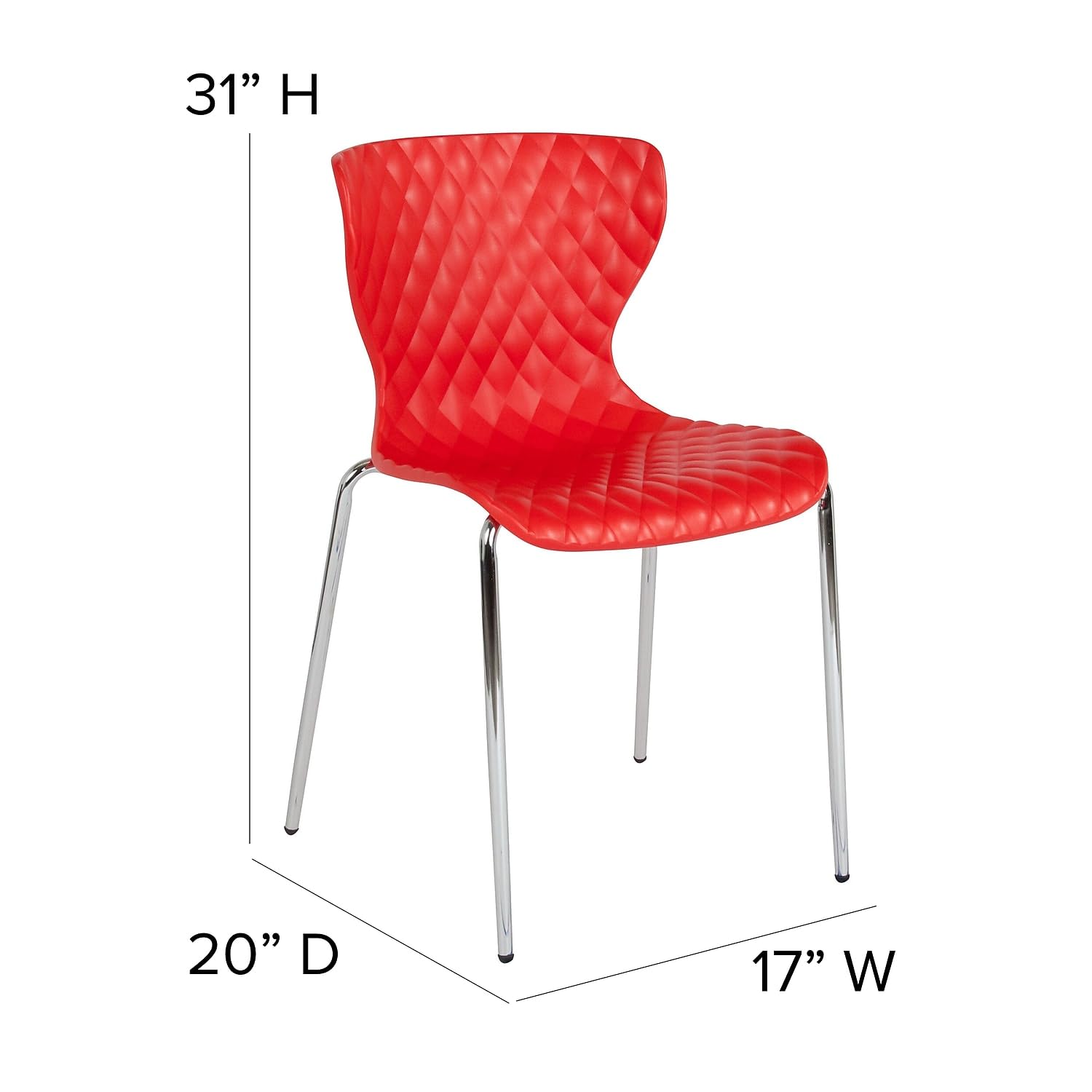 Flash Furniture Lowell Contemporary Design Red Plastic Stack Chair