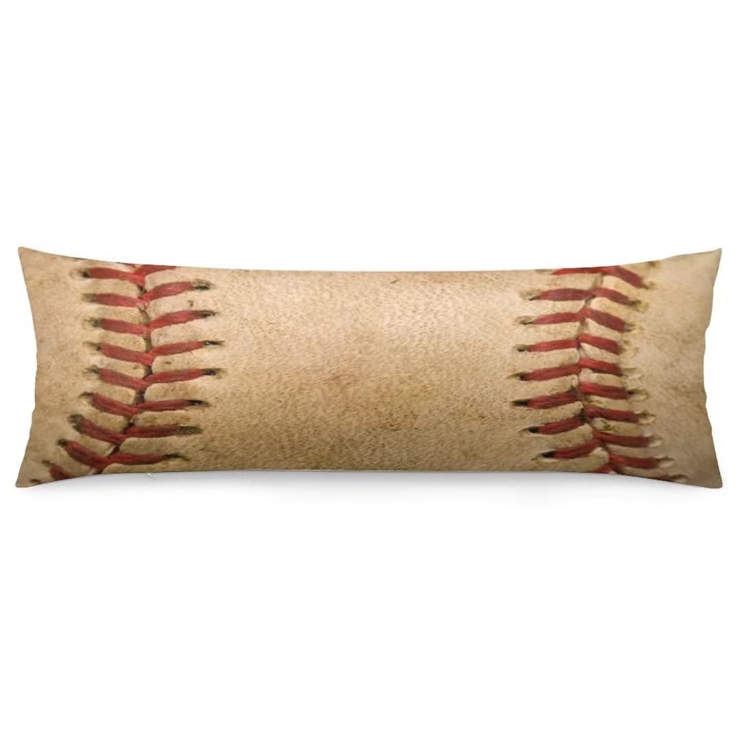 Sport Theme Body Pillow Cover Sports Baseball Worn Ball Laces Softball Laces Long Pillow Case With Zipper Decorative Soft Beddin