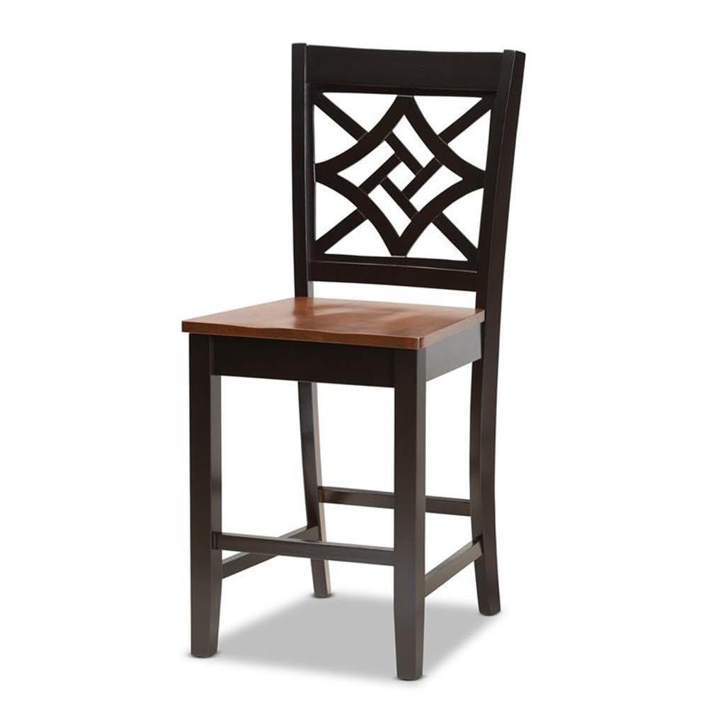Baxton Studio Nicolette Modern and Contemporary Two-Tone Dark Brown and Walnut Brown Finished Wood 5-Piece Pub Set