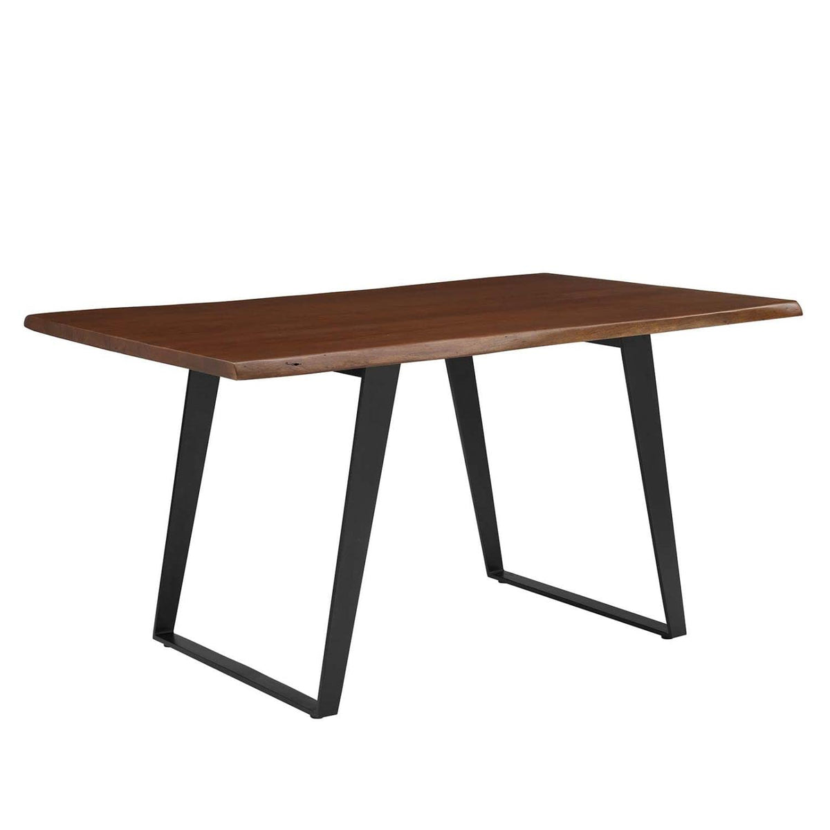 Modway Viggo 60&Quot; Live Edge Acacia Wood Rectangular Dining Table In Black Walnut