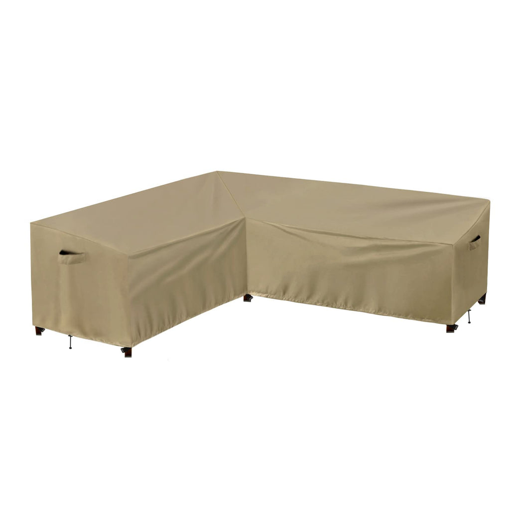 Purefit Outdoor Sectional Sofa Cover Waterproof L Shaped Patio Furniture Covers For Deck, Lawn And Backyard, 83”X104” Left Facing, Camel