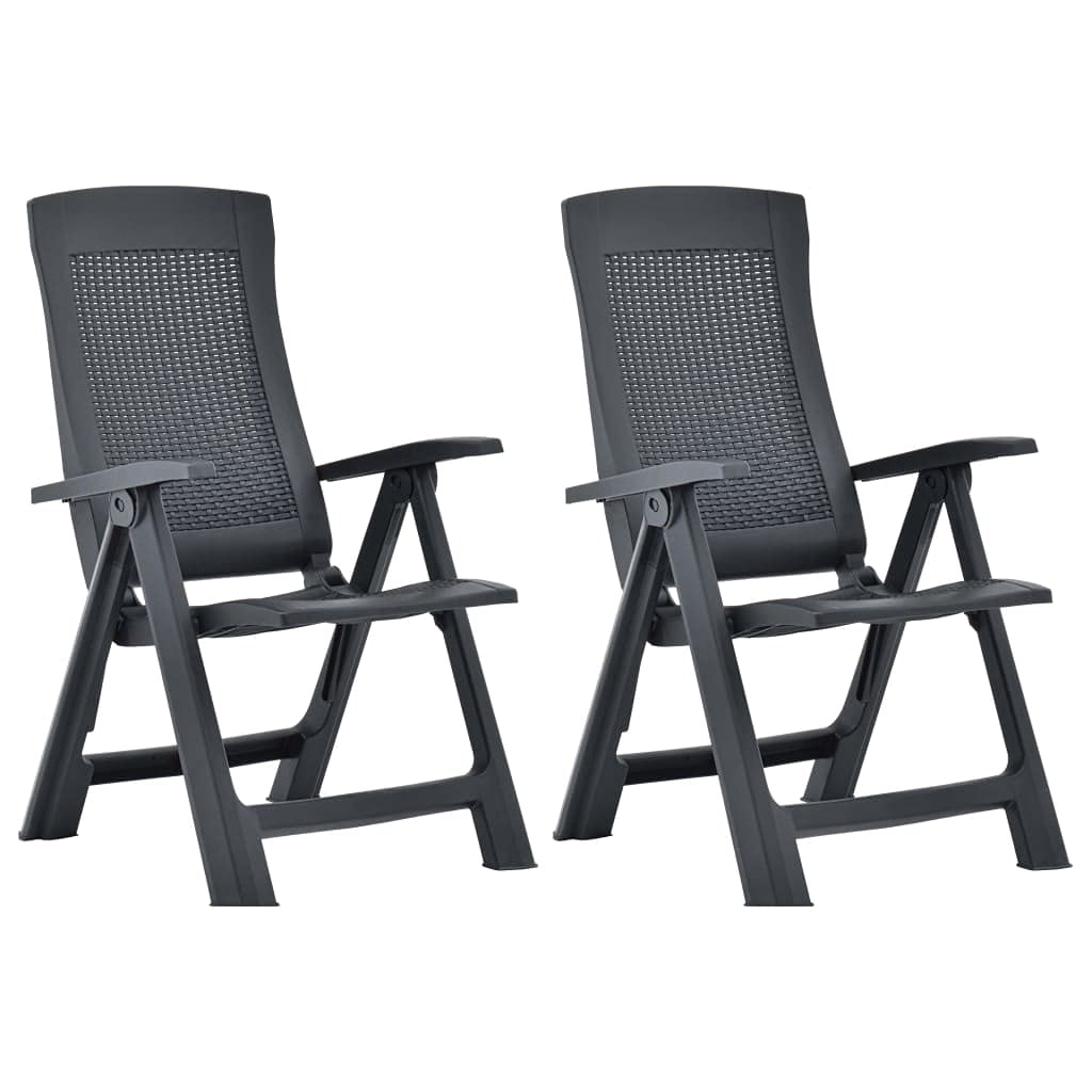 vidaXL Modern Style 2-Piece Patio Reclining Chairs Set