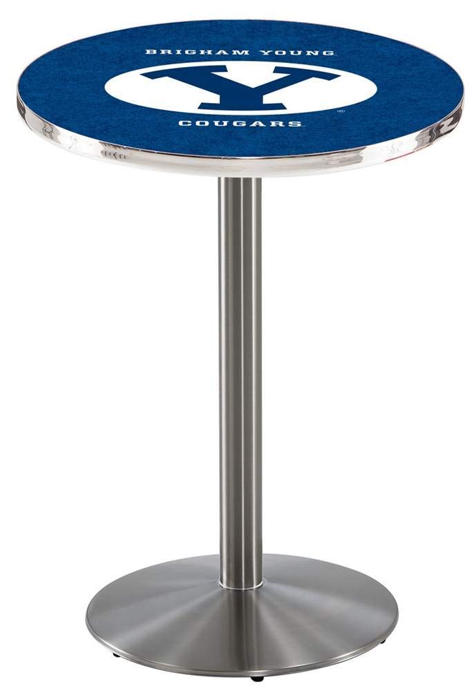 Holland Bar Stool Co. L214-36&quot; Stainless Steel Brigham Young Pub Table with 36&quot; Dia. top