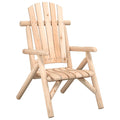 vidaXL Outdoor Patio Chair - Solid Spruce Wood, Untreated - Form-Fitting Seat - Adirondack Style Backrest - Durable & Stable Out